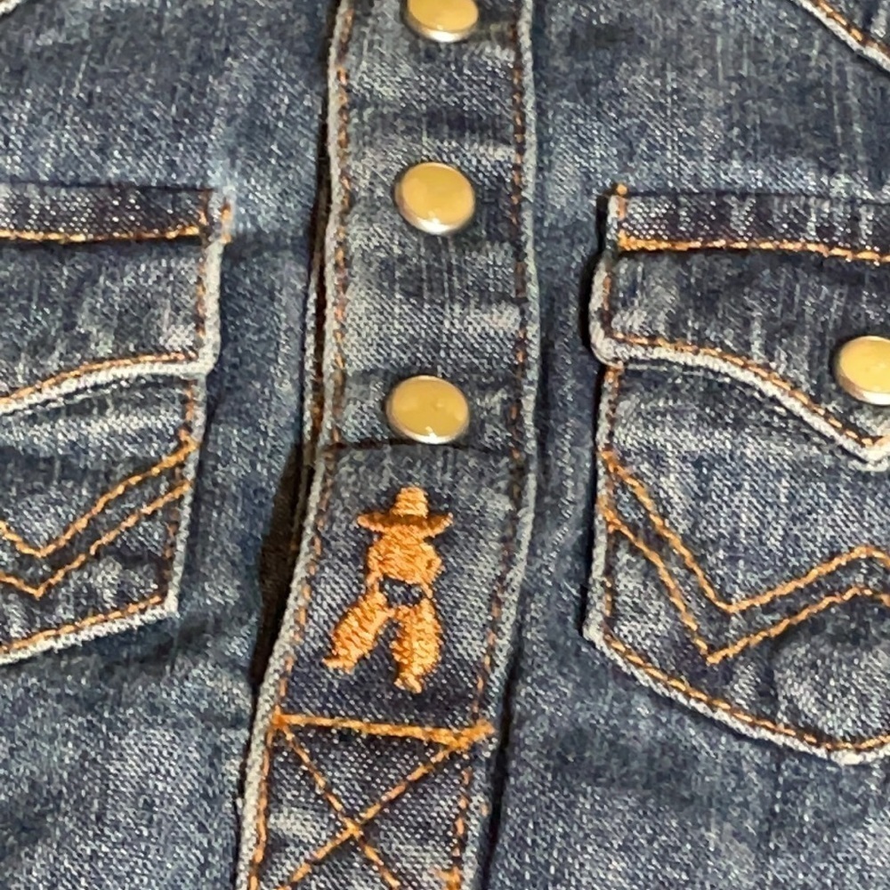 Wrangler Authentics Boys Denim Bodysuit 3-6 Months Denim - Picture 4 of 8